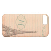 パリフランスエッフェルタワーモノグラムiPhone 7ケース Case-Mate iPhoneケース (裏面(横))