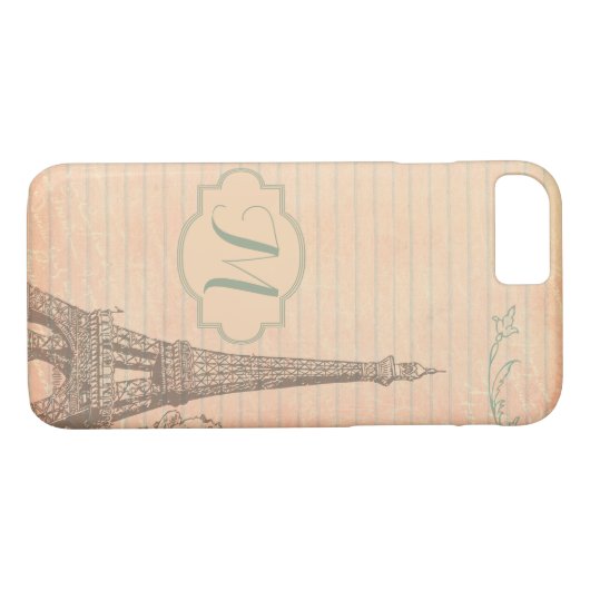 パリフランスエッフェルタワーモノグラムiPhone 7ケース Case-Mate iPhoneケース (裏面(横))