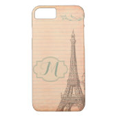 パリフランスエッフェルタワーモノグラムiPhone 7ケース Case-Mate iPhoneケース (裏面)