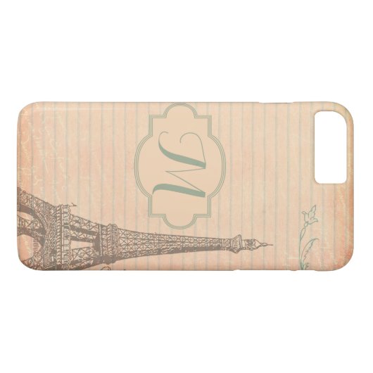 パリフランスエッフェルタワーモノグラムiPhone 7+ケース Case-Mate iPhoneケース (裏面(横))