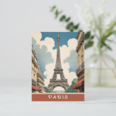 パリフランスエッフェルタワーレトロヴィンテージトラベル ポストカード (スタンド正面)