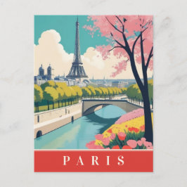 パリフランスエッフェルタワーレトロ旅行フローラ ポストカード