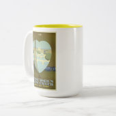 パリフランスエッフェルタワーヴィンテージオリエ表現ント ツートーンマグカップ (正面左)