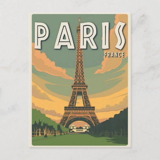 パリフランスエッフェルタワーヴィンテージトラベル ポストカード (正面)