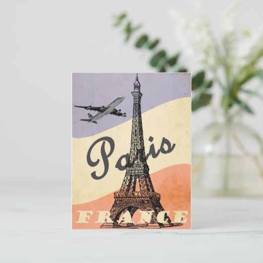 パリフランスエッフェルタワーヴィンテージ旅行はがき ポストカード (スタンド正面)