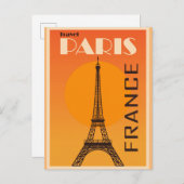 パリフランスエッフェルタワーヴィンテージ旅行ポスター ポストカード (正面/裏面)