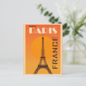 パリフランスエッフェルタワーヴィンテージ旅行ポスター ポストカード (スタンド正面)