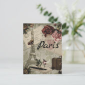 パリフランスエッフェルタワー旅行コラージュ葉書 ポストカード (スタンド正面)