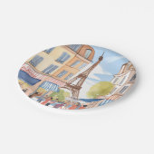 パリフランスエッフェルタワー水彩旅行 ペーパープレート (アングル)