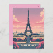 パリフランスエッフェルタワー_シティスカイライン シーズンポストカード (正面/裏面)