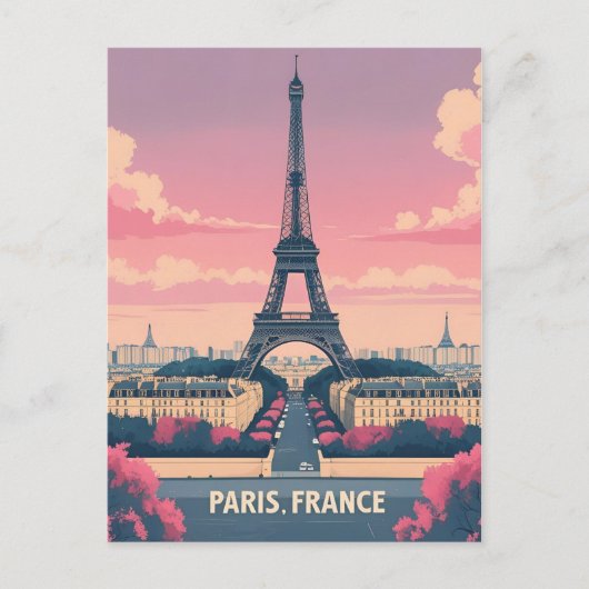 パリフランスエッフェルタワー_シティスカイライン シーズンポストカード (正面)