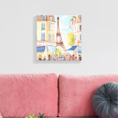 パリフランスエッフェルタワー | 水彩欧州産 キャンバスプリント (インサイチュ (リビング))