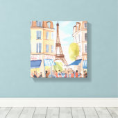 パリフランスエッフェルタワー | 水彩欧州産 キャンバスプリント (インサイチュ (ウッドフロア))