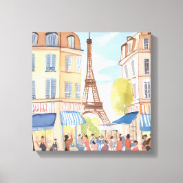 パリフランスエッフェルタワー | 水彩欧州産 キャンバスプリント