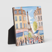 パリフランスエッフェルタワー | 水彩画絵を描術 フォトプラーク (正面)