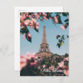 パリフランスエッフェル塔の花旅行郵便はがき インビテーションポストカード (正面/裏面)