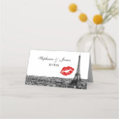 パリフランスカイラインレッドキス#1 BWエスコートカード プレイスカード (正面)