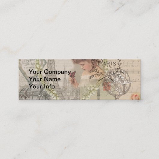 パリフランスガールかわいらしエッフェル スキニー名刺 (正面)