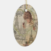 パリフランスガールかわいらしエッフェル セラミックオーナメント (右)