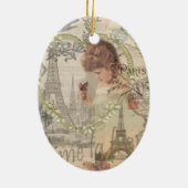 パリフランスガールかわいらしエッフェル セラミックオーナメント (裏面)