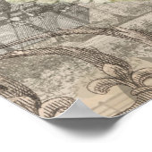 パリフランスガールかわいらしエッフェル ポスター (角)