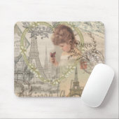 パリフランスガールかわいらしエッフェル マウスパッド (マウス)