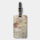 パリフランスガールかわいらしエッフェル ラゲッジタグ (正面縦)