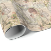 パリフランスガールかわいらしエッフェル ラッピングペーパー (ロールコーナー)