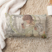 パリフランスガールかわいらしエッフェル ランバークッション (ブランケット)