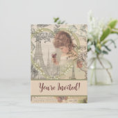 パリフランスガールかわいらしエッフェル 招待状 (スタンド正面)