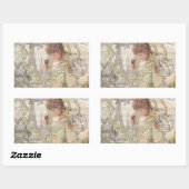 パリフランスガールかわいらしエッフェル 長方形シール (シート)