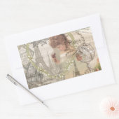 パリフランスガールかわいらしエッフェル 長方形シール (封筒)