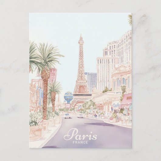 パリフランスゴーアッシュ絵を描イラストレーション旅行 ポストカード (正面)