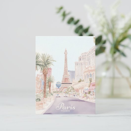 パリフランスゴーアッシュ絵を描イラストレーション旅行 ポストカード (スタンド正面)