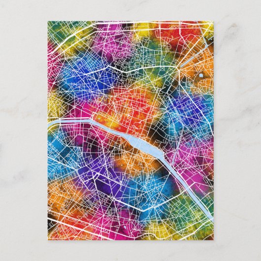 パリフランスシティの地図 ポストカード (正面)