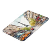 パリフランスシティシルエットウォーターカラー マグネット (左側)