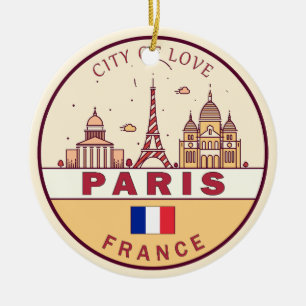 パリフランスシティスカイラインエンブレム セラミックオーナメント