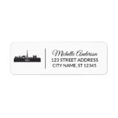 パリフランスシティスタイル化スカイライン差出人住所 ラベル (正面)