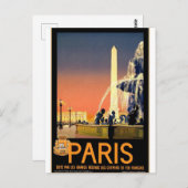 パリフランスシティヴィンテージトラベルポストカード ポストカード (正面/裏面)