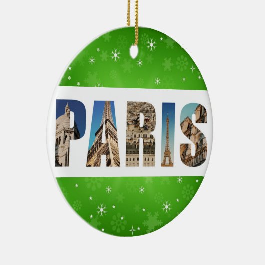 パリフランスシティ旅行写真クリスマス セラミックオーナメント (右)