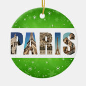 パリフランスシティ旅行写真クリスマス セラミックオーナメント (正面)