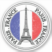 パリフランスシールステッカー丸旗 シール (正面)