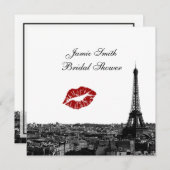 パリフランススカイラインキス#1 BWブライダルシャワー 招待状 (正面/裏面)