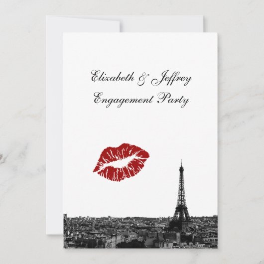 パリフランススカイラインキス#1 BW V婚約V 招待状 (正面)