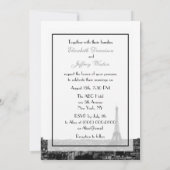 パリフランススカイラインキス#1 BW V 結婚's 招待状 (裏面)