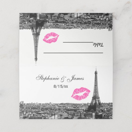 パリフランススカイラインピンクキス#1 BWエスコートカード プレイスカード (外部開封)