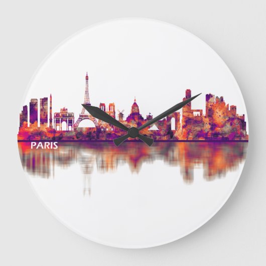 パリフランススカイライン ラージ壁時計 (正面)