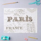 パリフランスタイポグラフィヴィンテージカルテポストアルバード 薄葉紙 (クラフト)