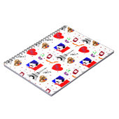 パリフランステーマキュートおもしろい赤白青デザイン ノートブック (左側)