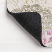 パリフランストラベルデザインwithエッフェルピンクローズ マウスパッド (コーナー)